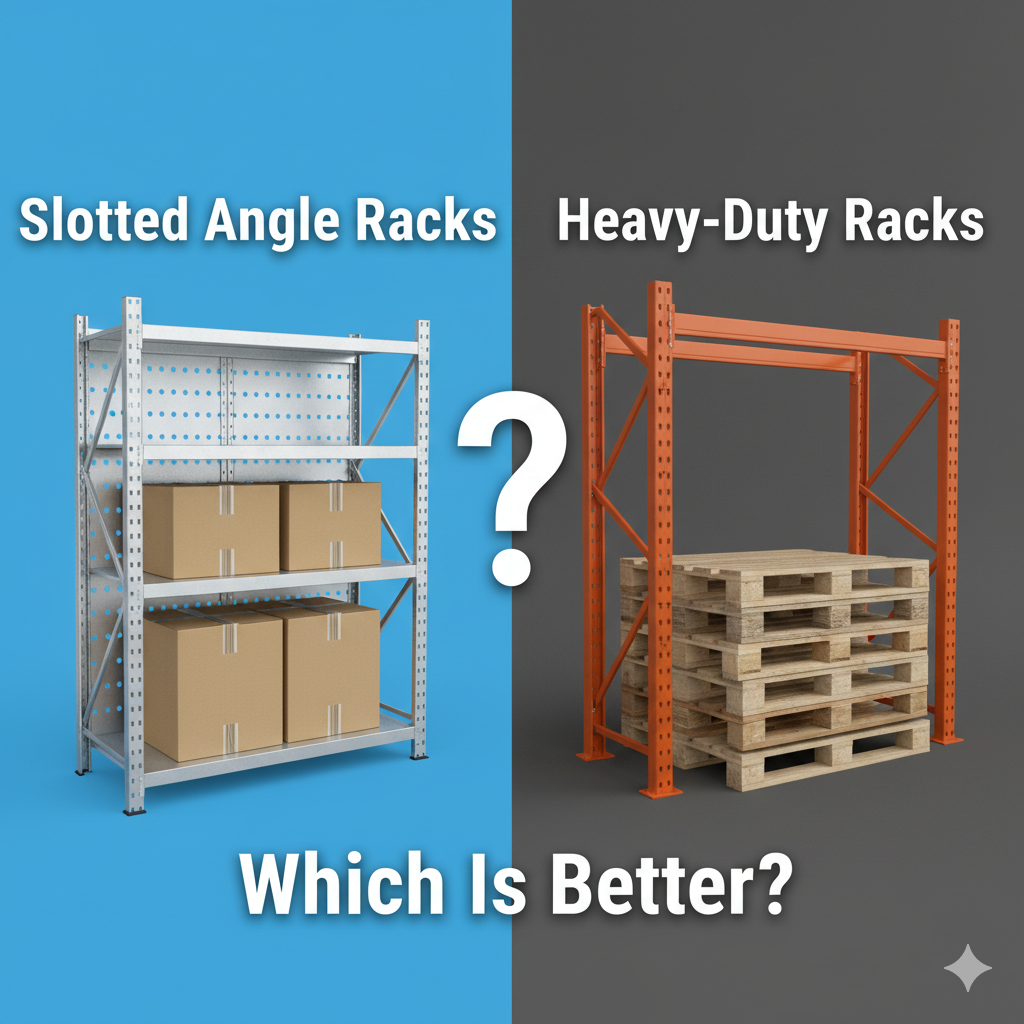 Slotted Angle Racks vs Heavy-Duty Racks